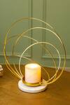 Buy_Logam_Gold Mild Steel And Marble Nura Candle Holder_at_Aza_Fashions