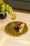 Buy_Logam_Gold Mild Steel And Mdf Zahra Circular Shape Tray _Online_at_Aza_Fashions