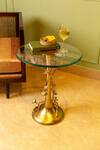 Logam_Fleur Glass Top Table_at_Aza_Fashions
