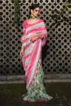 Neha Chopra Tandon_Green Striped Saree With Blouse_Online_at_Aza_Fashions