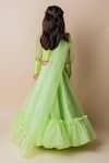 Shop_Lil Angels_Green Organza, Silk Sequins, Embroidery Embellished Lehenga Set _at_Aza_Fashions