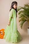 Lil Angels_Green Organza, Silk Sequins, Embroidery Embellished Lehenga Set _Online_at_Aza_Fashions