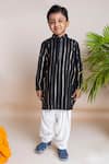 Buy_Lil Angels_Black Viscose, Cotton Embroidery, Sequins Embellished Kurta Set _at_Aza_Fashions