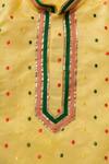 Lil Angels_Yellow Chanderi Kurti Set For Boys_Online_at_Aza_Fashions