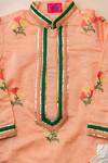 Lil Angels_Peach Chanderi, Satin, Gota Patti, Embroidery Kurti Set _Online_at_Aza_Fashions