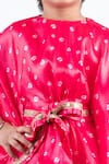 Lil Angels_Pink Crepe, Satin Sequins, Mirrors Printed Top And Pant Set _at_Aza_Fashions
