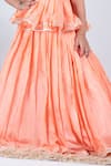 Shop_Lil Angels_Peach Silk, Canvas Beads, Sequins Embellished Blouse And Lehenga Set _Online_at_Aza_Fashions