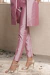Buy_Dheeru Taneja_Purple Taffeta Silk Embroidery Crop Top Round Jacket And Pant Set  _Online_at_Aza_Fashions