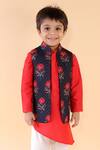 Lil Angels Blue , Cotton Quilted Nehru Jacket And Kurta Set at Aza Fashions Lil Angels_Blue , Cotton Quilted Nehru Jacket And Kurta Set_at_Aza_Fashions