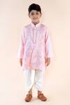 Buy Lil Angels Pink Cotton, Silk Mirrors Embroidered Kurta Set at Aza Fashions Buy_Lil Angels_Pink Cotton, Silk Mirrors Embroidered Kurta Set _at_Aza_Fashions