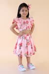 Lil Angels_Pink Printed Skirt Set For Girls_Online_at_Aza_Fashions
