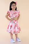 Buy_Lil Angels_Pink Printed Skirt Set For Girls_Online_at_Aza_Fashions