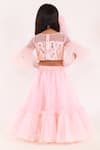 Shop_Lil Angels_Pink Organza, Silk, Net Sequins, Embroidery Lehenga Set _at_Aza_Fashions