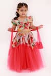 Lil Angels_Pink Printed Lehenga Set For Girls_Online_at_Aza_Fashions