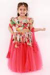 Buy_Lil Angels_Pink Printed Lehenga Set For Girls_Online_at_Aza_Fashions