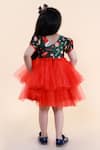 Shop_Lil Angels_Red Silk Printed Dress For Girls_at_Aza_Fashions