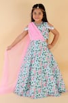 Buy_Lil Angels_Blue Printed Gown For Girls_Online_at_Aza_Fashions