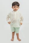 Mr Brat_White Cotton Shirt And Shorts Set _Online_at_Aza_Fashions