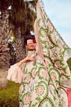 Buy_Limerick by Abirr N' Nanki_Pink Organza Printed Saree _at_Aza_Fashions