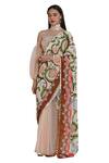 Buy_Limerick by Abirr N' Nanki_Pink Organza Printed Saree _Online_at_Aza_Fashions