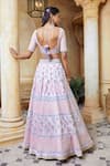 Aariyana Couture_Pink Lehenga And Blouse Dupion Dupatta Butterfly Net Embroidery Bridal Set _Online_at_Aza_Fashions