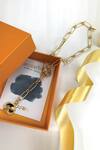 Zariin Gold Plated Aquarius Pendant Necklace at Aza Fashions Zariin_Gold Plated Aquarius Pendant Necklace _at_Aza_Fashions