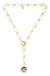 Zariin Gold Plated Gemini Pendant Necklace Online at Aza Fashions Zariin_Gold Plated Gemini Pendant Necklace _Online_at_Aza_Fashions