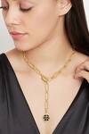 Buy_Zariin_Gold Plated Libra Pendant Necklace _Online_at_Aza_Fashions