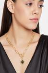 Buy_Zariin_Gold Plated Sagittarius Pendant Necklace _Online_at_Aza_Fashions
