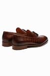 dapper Shoes_Brown Tassel Crocodile Embossed Loafers _at_Aza_Fashions