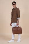 Buy_Raghavendra Rathore Blue_Brown Cotton Twill Plain Jacket _Online_at_Aza_Fashions