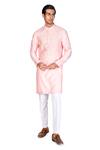 Buy_Dev R Nil_Pink Chanderi Silk Kurta Set_Online_at_Aza_Fashions