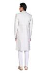 Dev R Nil_Grey Silk Embroidered Sherwani Set_Online_at_Aza_Fashions