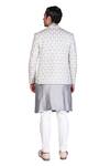 Dev R Nil_White Silk Embroidered Bandhgala And Kurta Set_Online_at_Aza_Fashions