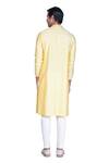 Dev R Nil_Yellow Chanderi Silk Kurta Set_Online_at_Aza_Fashions