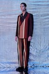 Line out line_Multi Color Cotton Cut And Sew Panelled & Blazer With Pant  _Online_at_Aza_Fashions