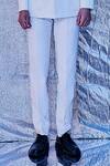 Line Out Line_Off White Cotton Solid Straight Fit Trouser_Online_at_Aza_Fashions