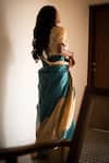 Shop_Priyanka Raajiv_Blue Silk Chanderi Woven Thread Saree_at_Aza_Fashions