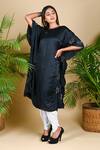 Buy_Dyelogue_Black Gajji Silk Bandhani Tunic _Online_at_Aza_Fashions