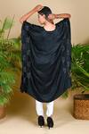 Shop_Dyelogue_Black Gajji Silk Bandhani Tunic _at_Aza_Fashions