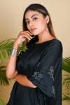 Shop_Dyelogue_Black Gajji Silk Bandhani Tunic _Online_at_Aza_Fashions