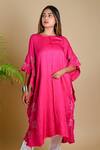 Buy_Dyelogue_Pink Gajji Silk Bandhani Tunic _at_Aza_Fashions