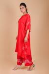 Dyelogue_Red Gajji Silk Bandhani Tunic _Online_at_Aza_Fashions