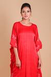 Buy_Dyelogue_Red Gajji Silk Bandhani Tunic _Online_at_Aza_Fashions