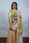 Shop_Latha Puttanna_Green Silk Embroidered Dupatta _at_Aza_Fashions
