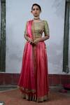 Buy_Latha Puttanna_Pink Silk Round Embroidered Lehenga Set _at_Aza_Fashions