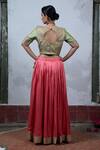 Buy_Latha Puttanna_Pink Silk Round Embroidered Lehenga Set _Online_at_Aza_Fashions