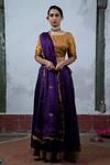 Buy_Latha Puttanna_Purple Silk Round Embroidered Lehenga Set _at_Aza_Fashions