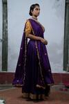 Latha Puttanna_Purple Silk Round Embroidered Lehenga Set _Online_at_Aza_Fashions