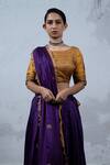 Shop_Latha Puttanna_Purple Silk Round Embroidered Lehenga Set _Online_at_Aza_Fashions
